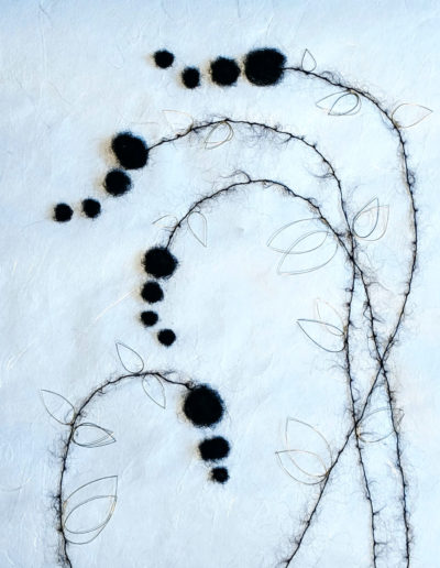 Stems wool and wire on rice paper, 91/2 x 13, by commission