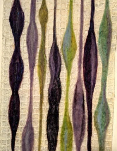 - wool felted into hand-made mulberry paper, approximately 18x24 150.00