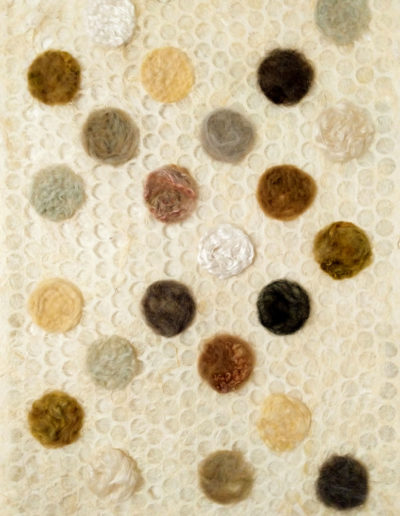 Fiber Circles - wool felted into hand-made mulberry paper, approximately 18x24 150.00