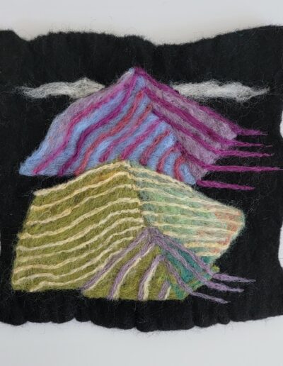 Contour Hills 9x9 | Needle felted wool mounted for hanging | $175.